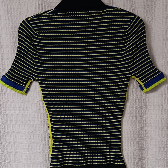 AUTHENTIC LACOSTE X GOOP, WOMEN’S MULTI-COLOR SHORT SLEEVE POLO-SIZE 10 - Picture 5 of 12